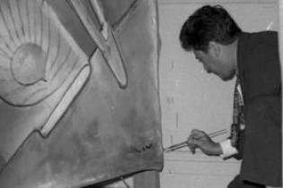 Roberto Matta firma mural Usach
