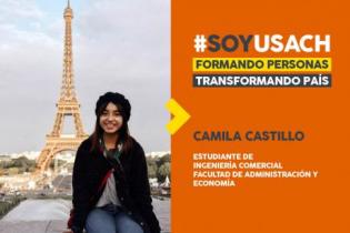 Estudiante Camila Castillo en París, Francia. 